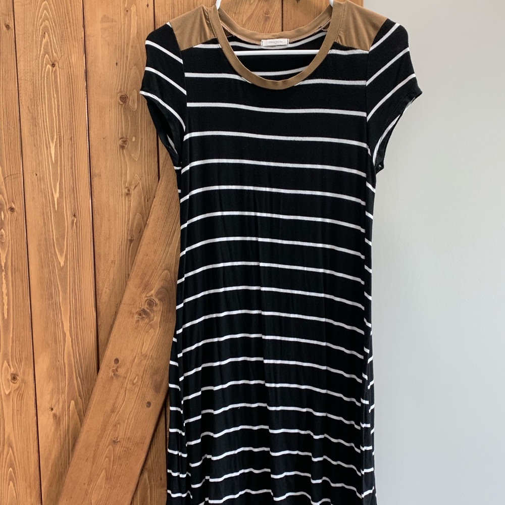 Suede striped summer dress